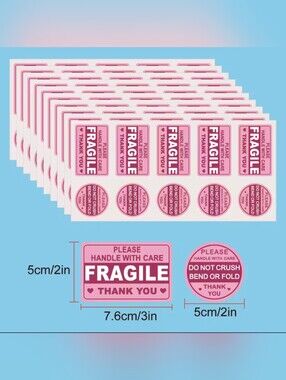 2/$18 FRAGILE Packaging Sticker 100Pcs